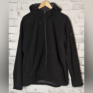Biz Collection Men’s Black Soft Shell Jacket L Hooded Windbreaker
